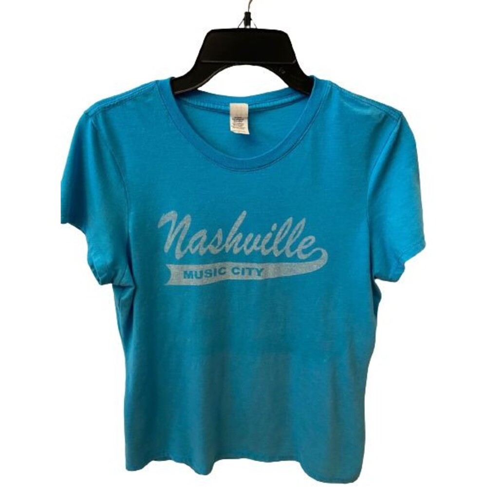 District Made Nashville Music City Women's T-shirt - Blue Size Large